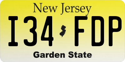 NJ license plate I34FDP