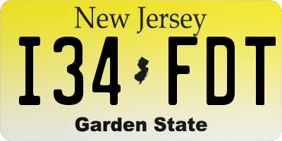 NJ license plate I34FDT