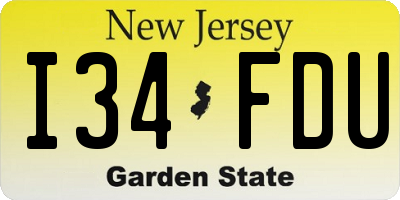 NJ license plate I34FDU