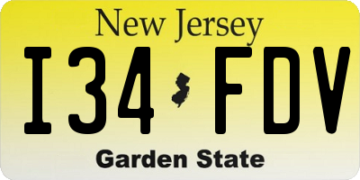 NJ license plate I34FDV