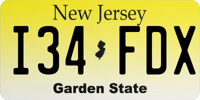 NJ license plate I34FDX