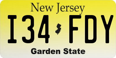 NJ license plate I34FDY