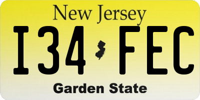 NJ license plate I34FEC