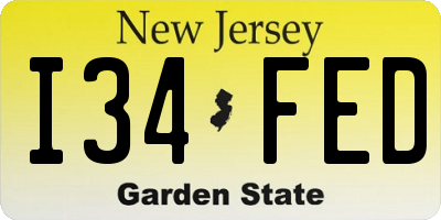 NJ license plate I34FED