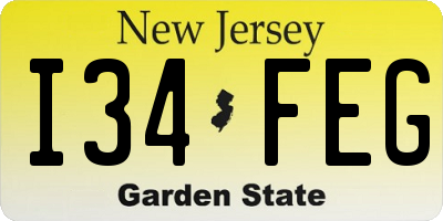 NJ license plate I34FEG