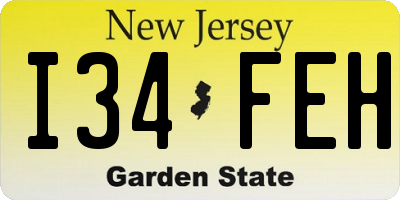NJ license plate I34FEH