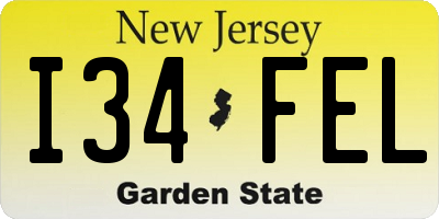 NJ license plate I34FEL