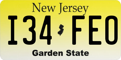NJ license plate I34FEO