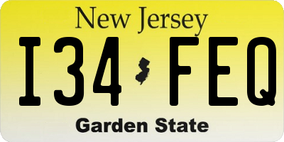 NJ license plate I34FEQ