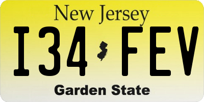 NJ license plate I34FEV