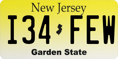 NJ license plate I34FEW