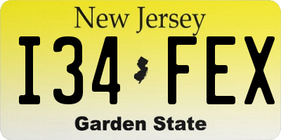 NJ license plate I34FEX