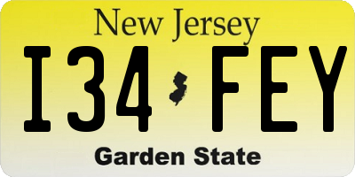 NJ license plate I34FEY