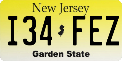 NJ license plate I34FEZ