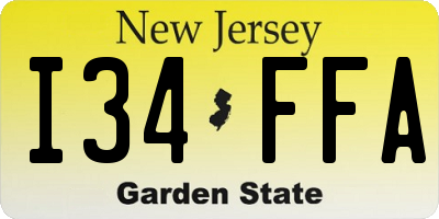 NJ license plate I34FFA