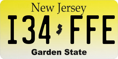 NJ license plate I34FFE
