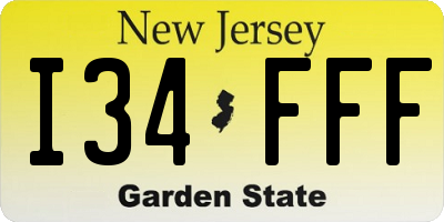 NJ license plate I34FFF