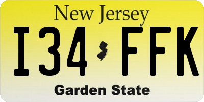 NJ license plate I34FFK