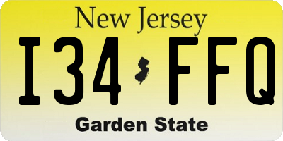 NJ license plate I34FFQ