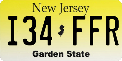 NJ license plate I34FFR