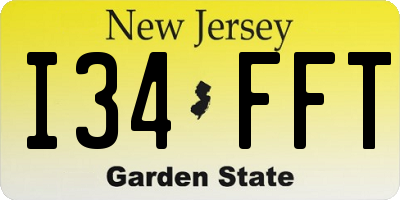 NJ license plate I34FFT