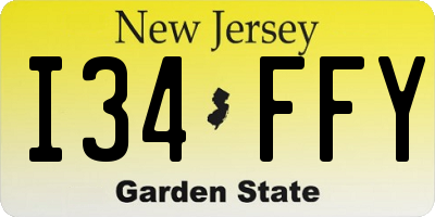 NJ license plate I34FFY