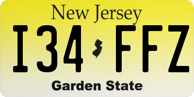 NJ license plate I34FFZ