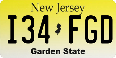 NJ license plate I34FGD