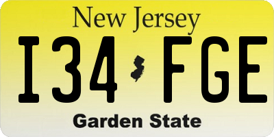 NJ license plate I34FGE