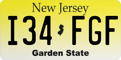 NJ license plate I34FGF