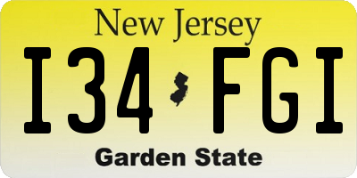 NJ license plate I34FGI