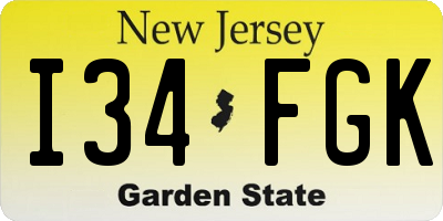 NJ license plate I34FGK