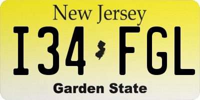 NJ license plate I34FGL