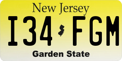 NJ license plate I34FGM