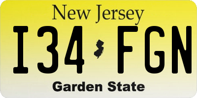 NJ license plate I34FGN