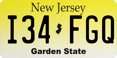 NJ license plate I34FGQ