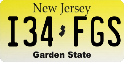 NJ license plate I34FGS
