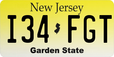 NJ license plate I34FGT