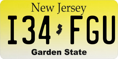 NJ license plate I34FGU