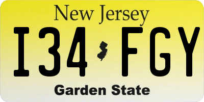 NJ license plate I34FGY