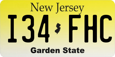 NJ license plate I34FHC