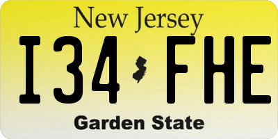 NJ license plate I34FHE