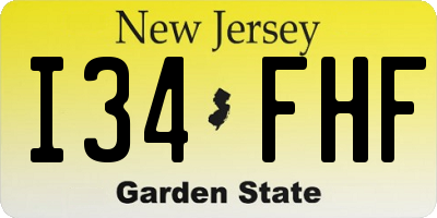 NJ license plate I34FHF