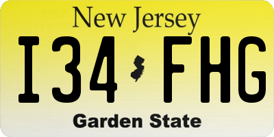 NJ license plate I34FHG