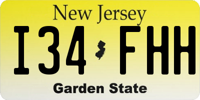 NJ license plate I34FHH