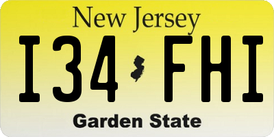 NJ license plate I34FHI