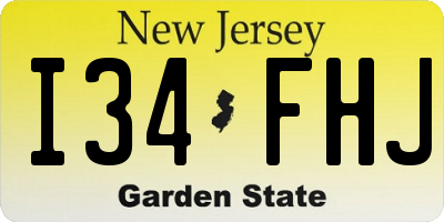 NJ license plate I34FHJ