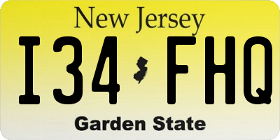 NJ license plate I34FHQ