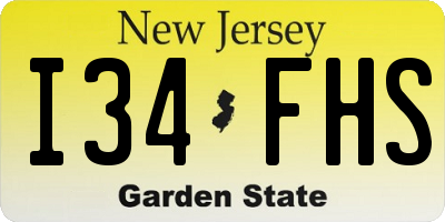 NJ license plate I34FHS