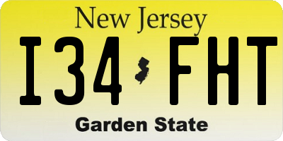 NJ license plate I34FHT